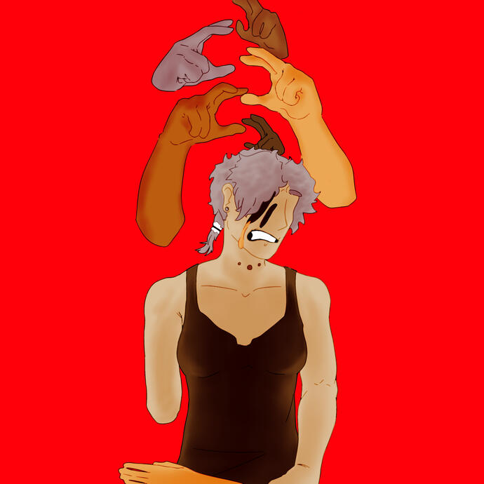 Establishing theme through color and frame : Red